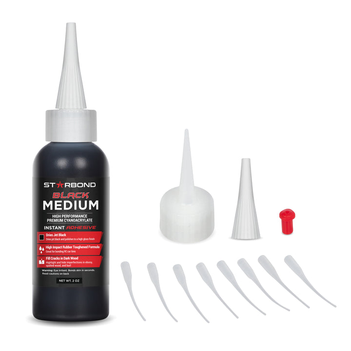 Starbond Flexible Black Med-Thick  CA Glue (2 oz)