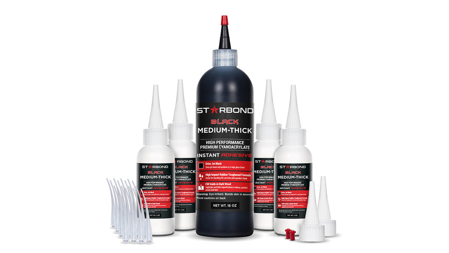 Starbond Flexible Black Med-Thick  CA Glue (16 oz)