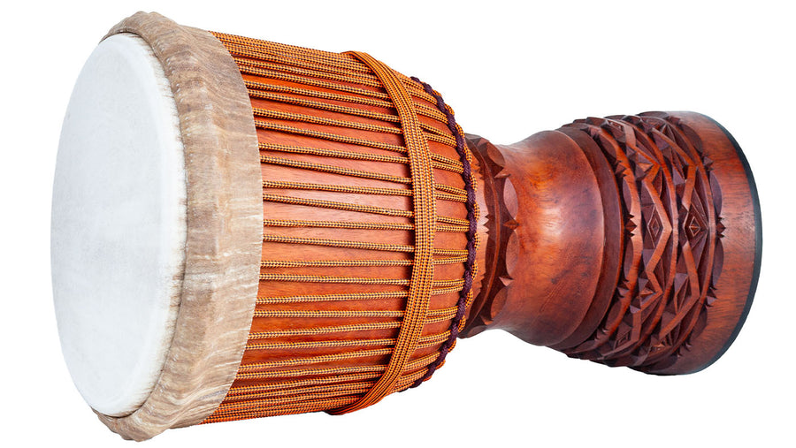 Koma Drum Djembe, by Mohamed Kaleb Sylla. Lenke wood, Mali goat skin, and Koma Drum rope.