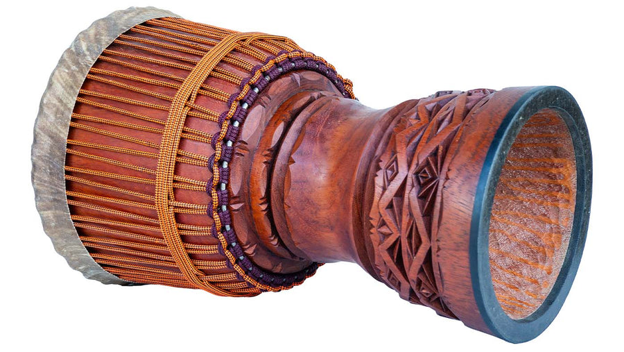 Koma Drum Djembe, by Mohamed Kaleb Sylla. Lenke wood, Mali goat skin, and Koma Drum rope.