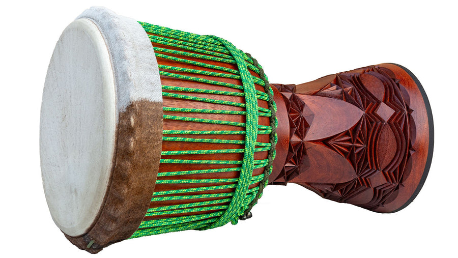 Koma Drum Djembe, by Mohamed Kaleb Sylla. Lenke wood, Guinea goat skins, and Koma Drum rope.