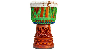 Koma Drum Djembe, by Mohamed Kaleb Sylla. Lenke wood, Guinea goat skins, and Koma Drum rope.