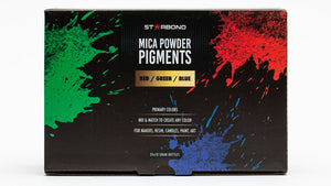 Starbond Mica Powder Pigment Kit (Red, Green, Blue) - Set of 24 Bottles of 10g
